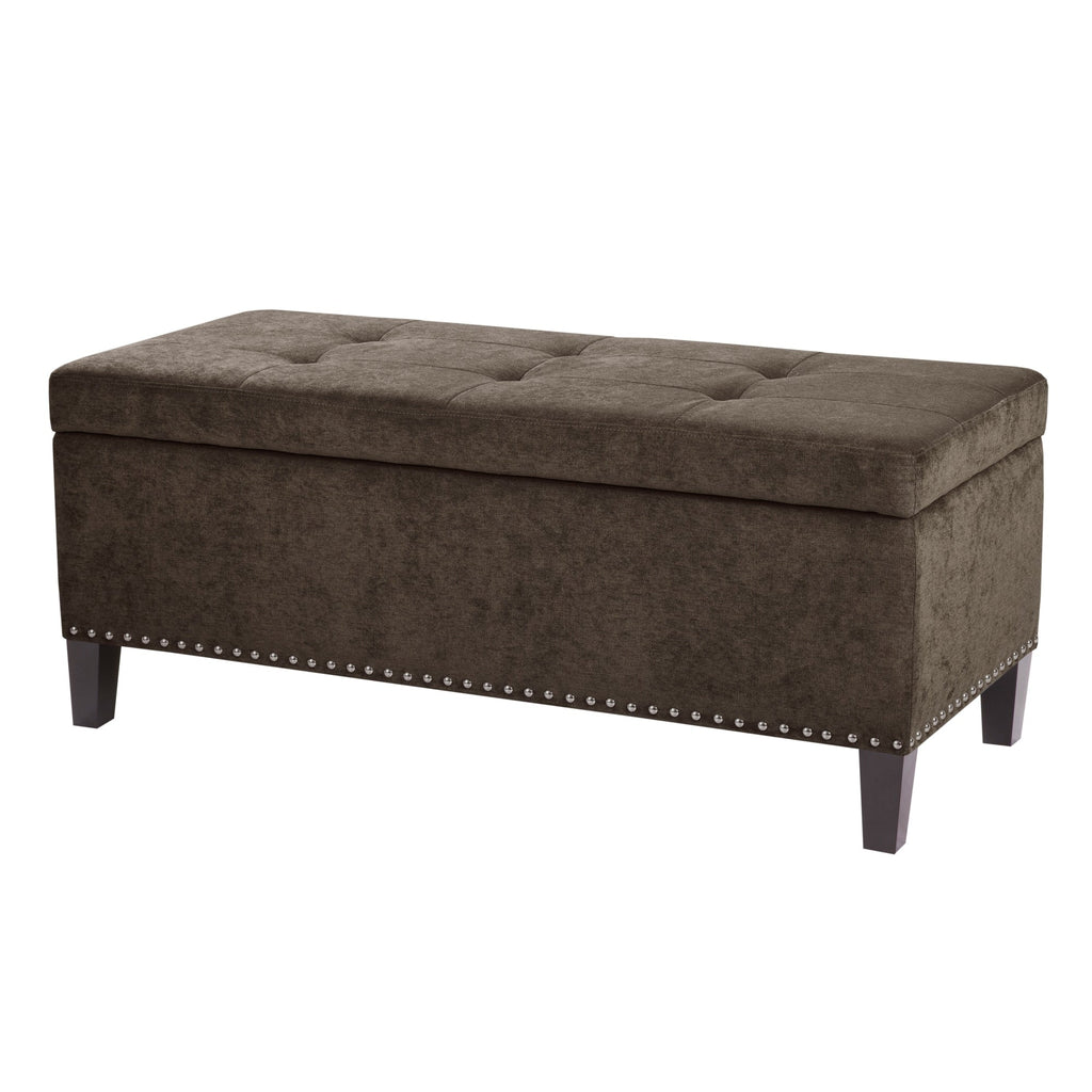 Banc de rangement Madison Park Shandra II à plateau capitonné et fermeture en douceur