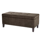 Banc de rangement Madison Park Shandra II à plateau capitonné et fermeture en douceur