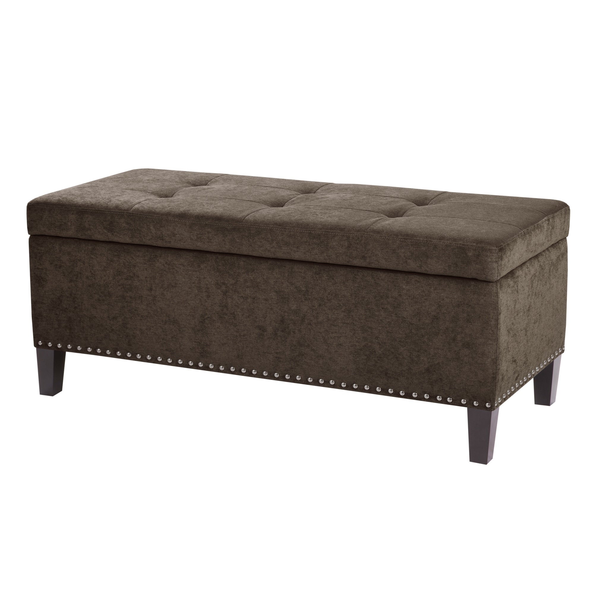 Banc de rangement Madison Park Shandra II à plateau capitonné et fermeture en douceur