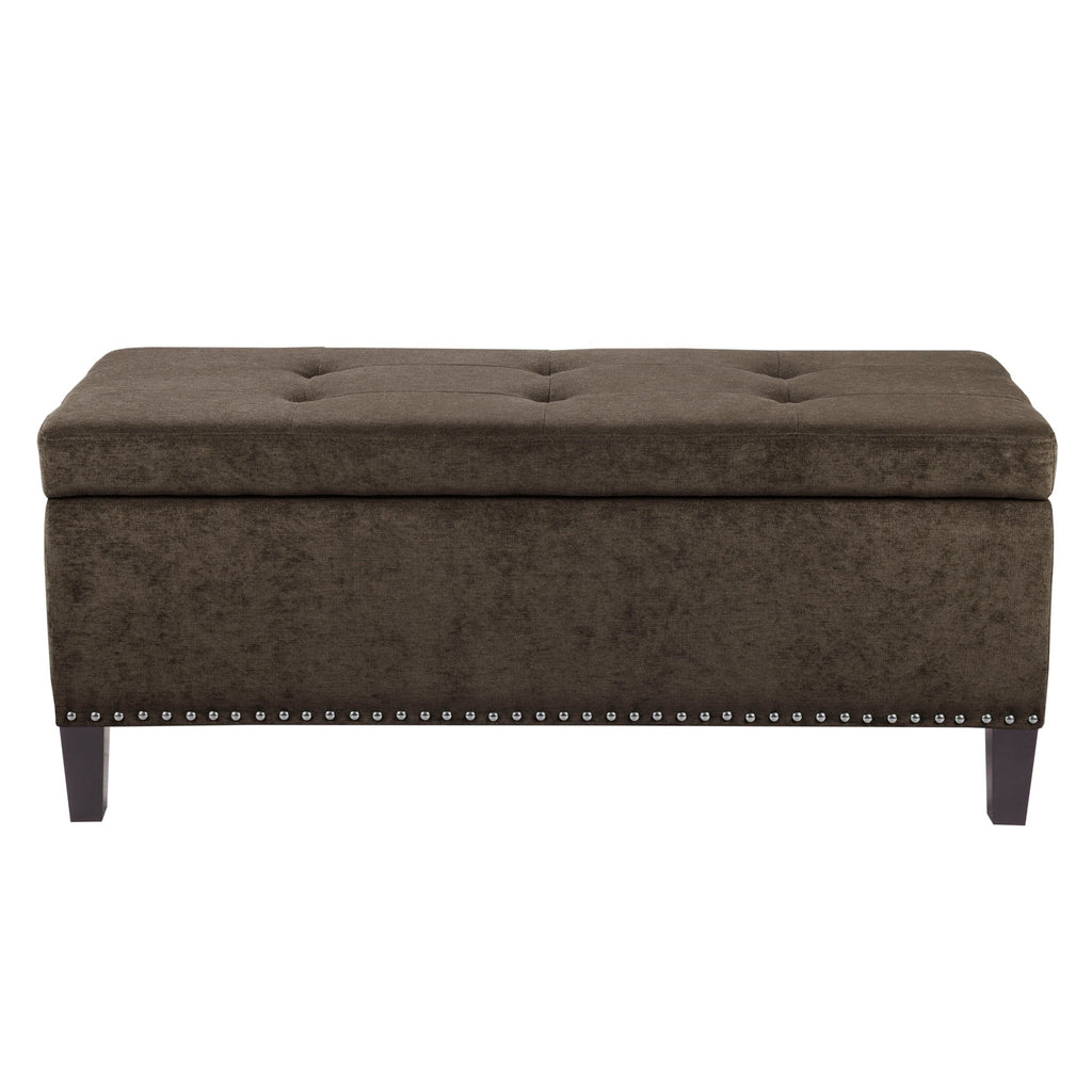 Banc de rangement Madison Park Shandra II à plateau capitonné et fermeture en douceur