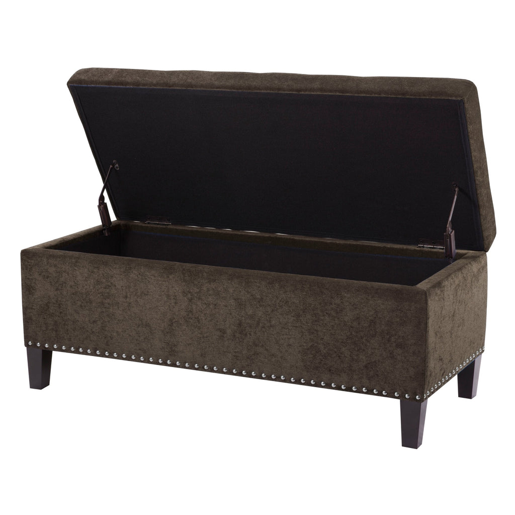 Banc de rangement Madison Park Shandra II à plateau capitonné et fermeture en douceur