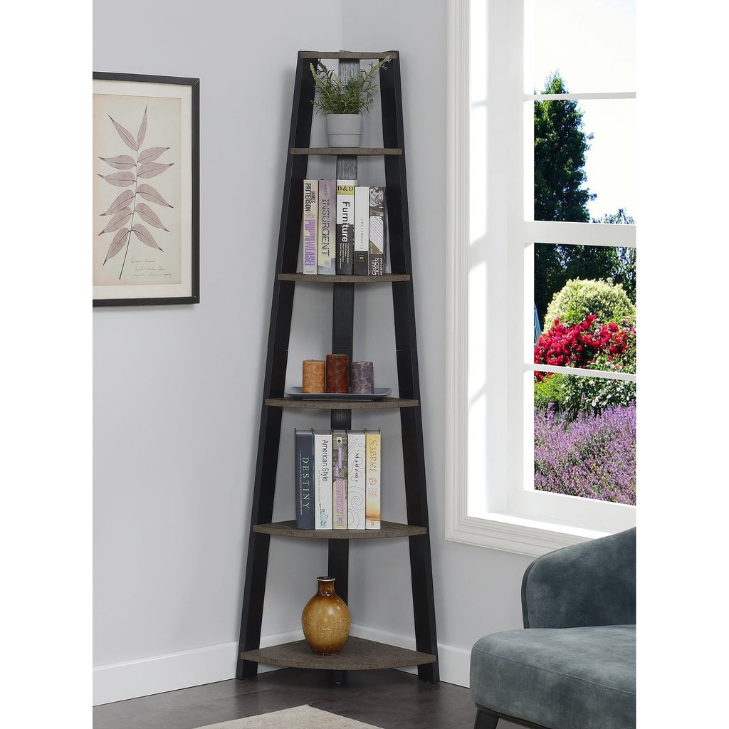 Bibliothèque d'angle à 5 niveaux Newport de Convenience Concepts