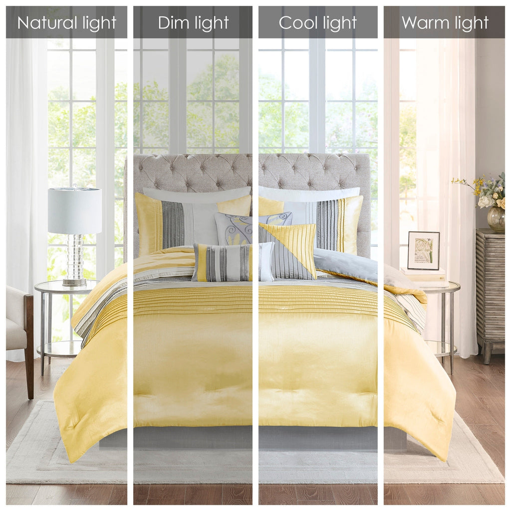 Parure de lit 7 pièces jaune Copper Grove Kiston