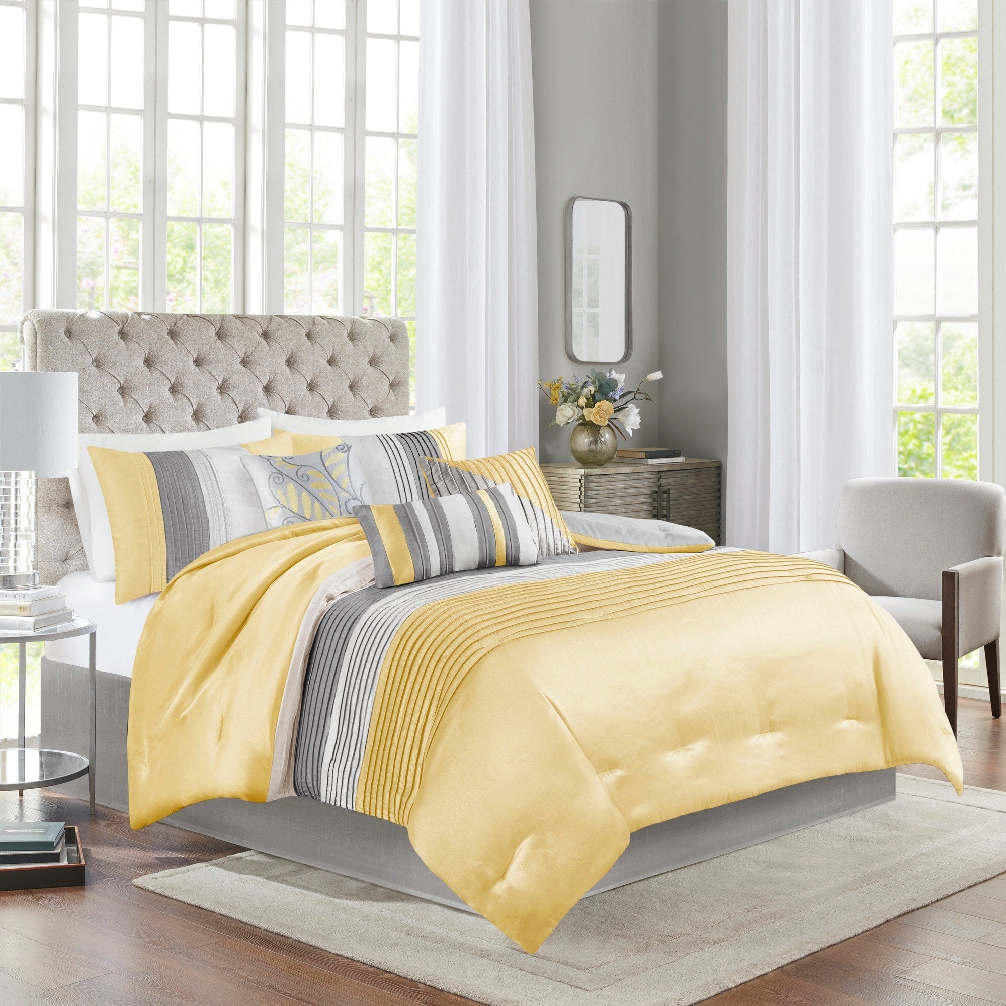Parure de lit 7 pièces jaune Copper Grove Kiston