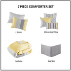 Parure de lit 7 pièces jaune Copper Grove Kiston