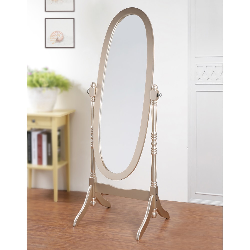 Miroir psyché traditionnel en bois Copper Grove Monks Hood de Roundhill Furniture