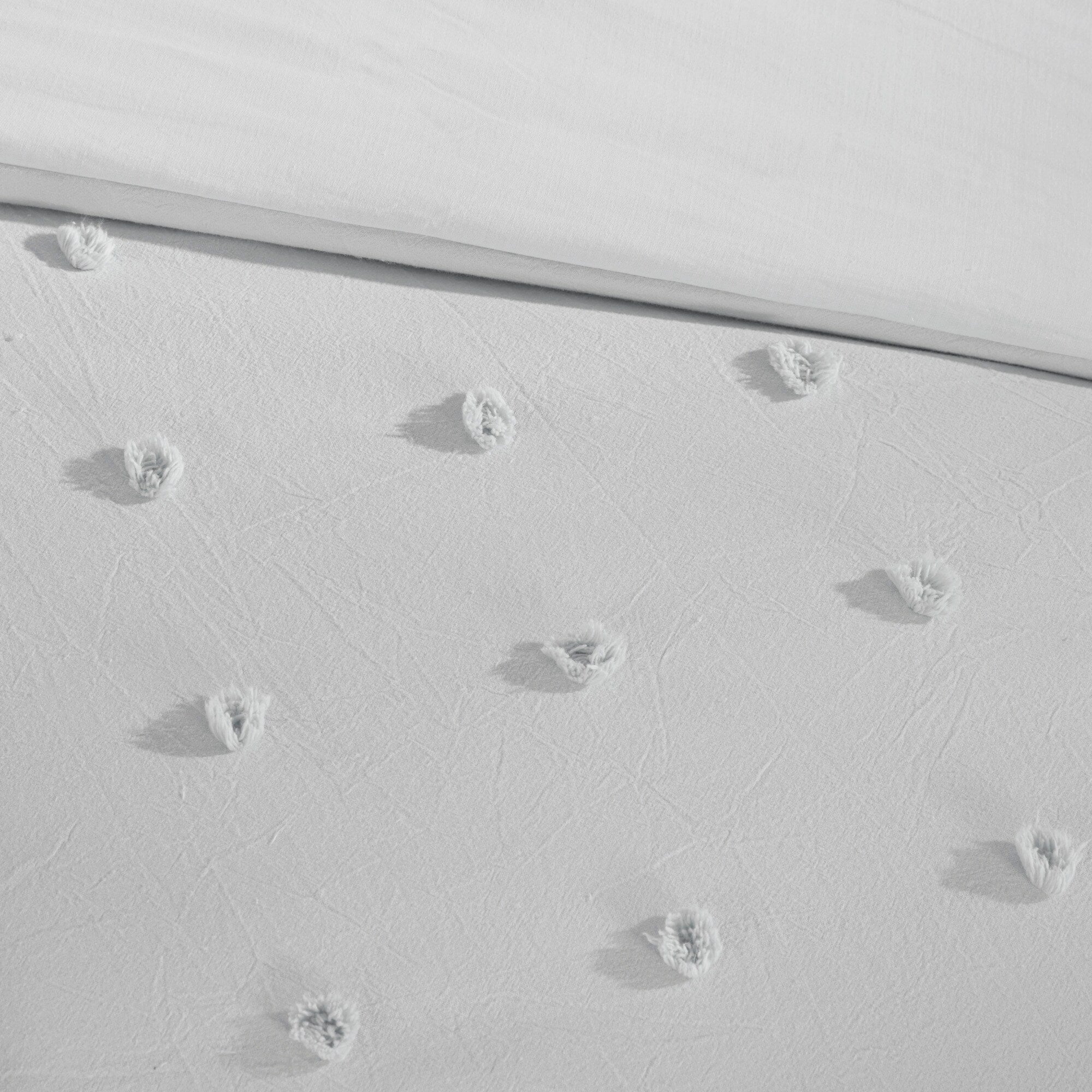 Parure de lit en jacquard de coton et de maïs au design intelligent avec taies d'oreiller et coussins décoratifs