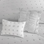Parure de lit en jacquard de coton et de maïs au design intelligent avec taies d'oreiller et coussins décoratifs