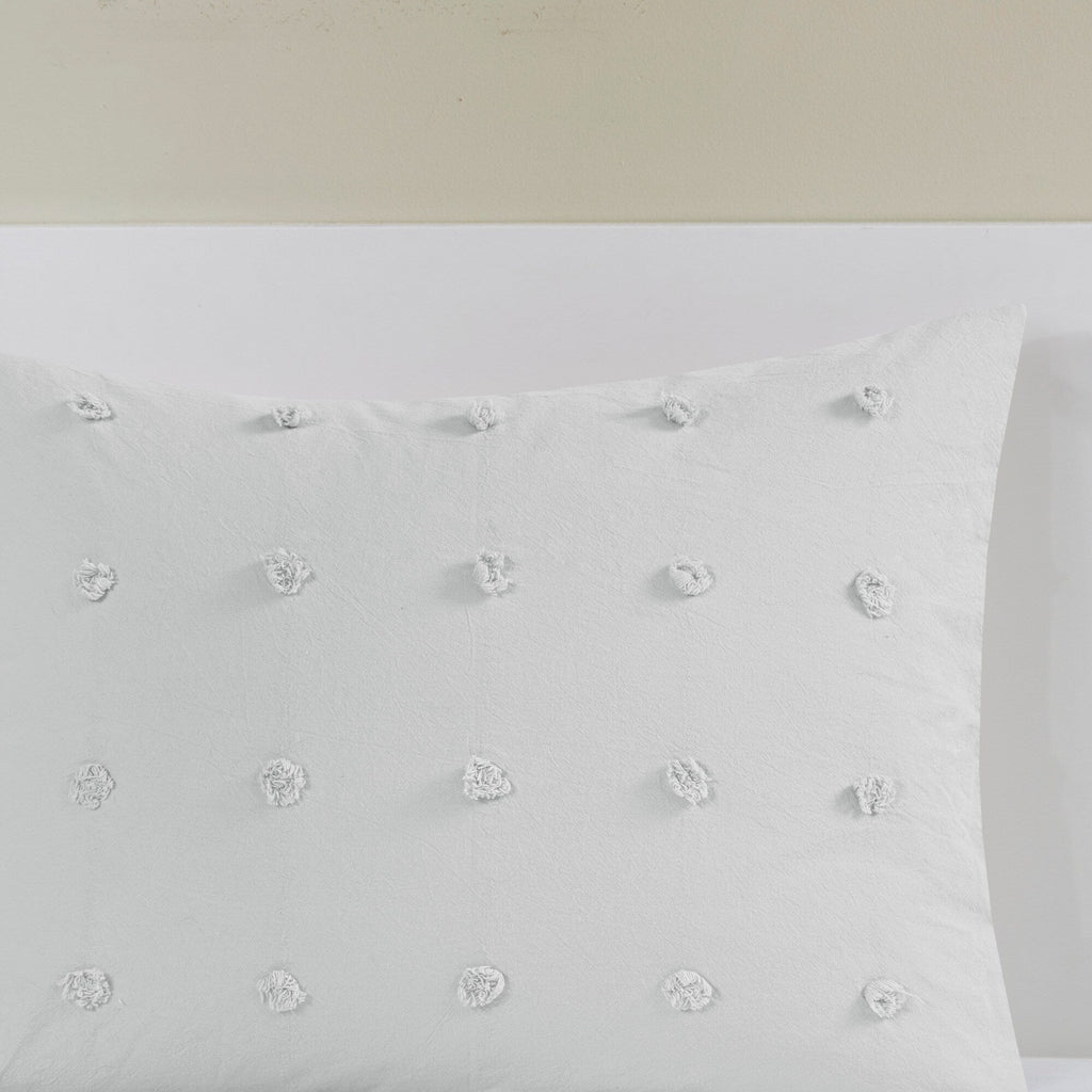 Parure de lit en jacquard de coton et de maïs au design intelligent avec taies d'oreiller et coussins décoratifs