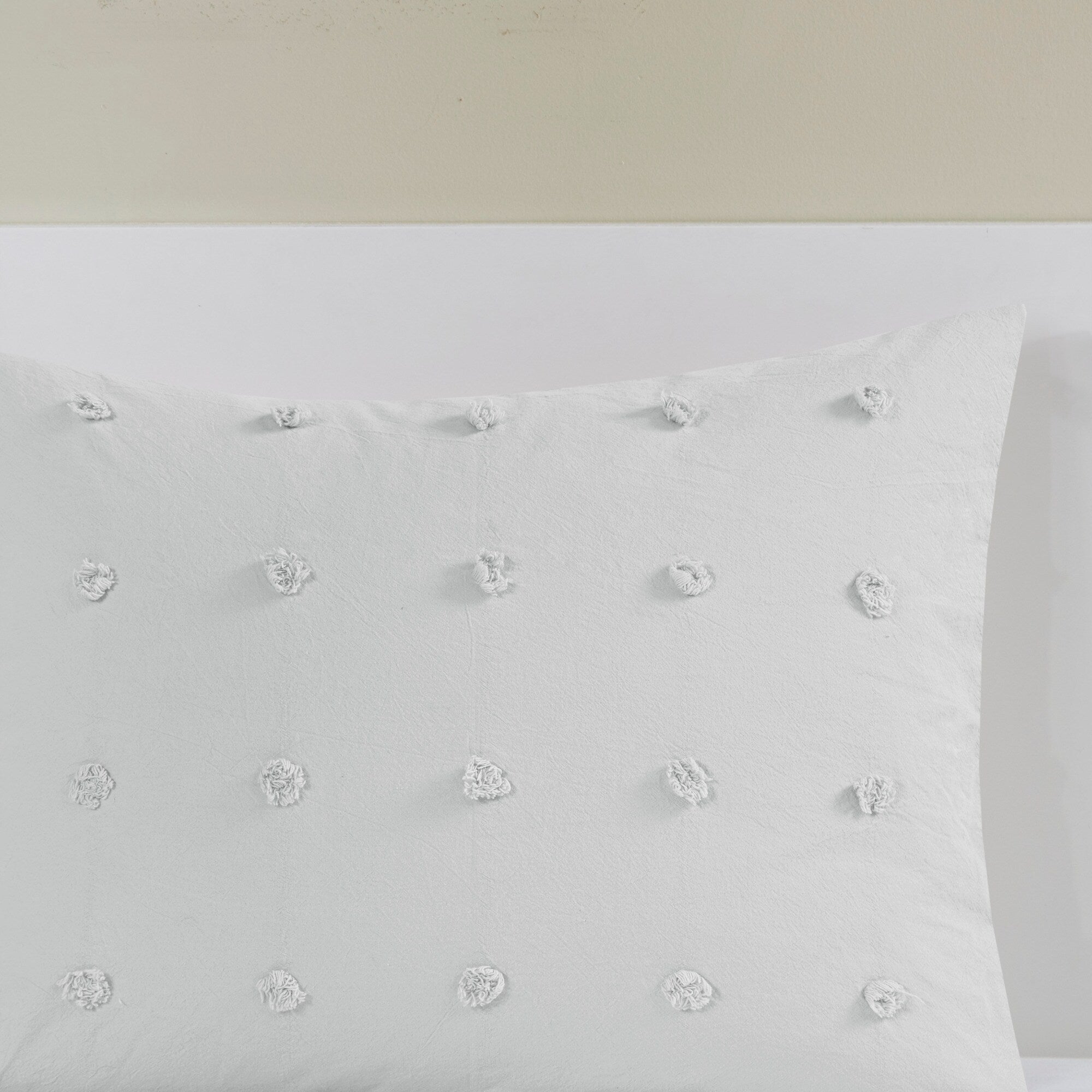 Parure de lit en jacquard de coton et de maïs au design intelligent avec taies d'oreiller et coussins décoratifs
