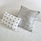 Parure de lit en jacquard de coton et de maïs au design intelligent avec taies d'oreiller et coussins décoratifs