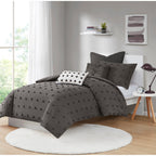 Parure de lit en jacquard de coton et de maïs au design intelligent avec taies d'oreiller et coussins décoratifs