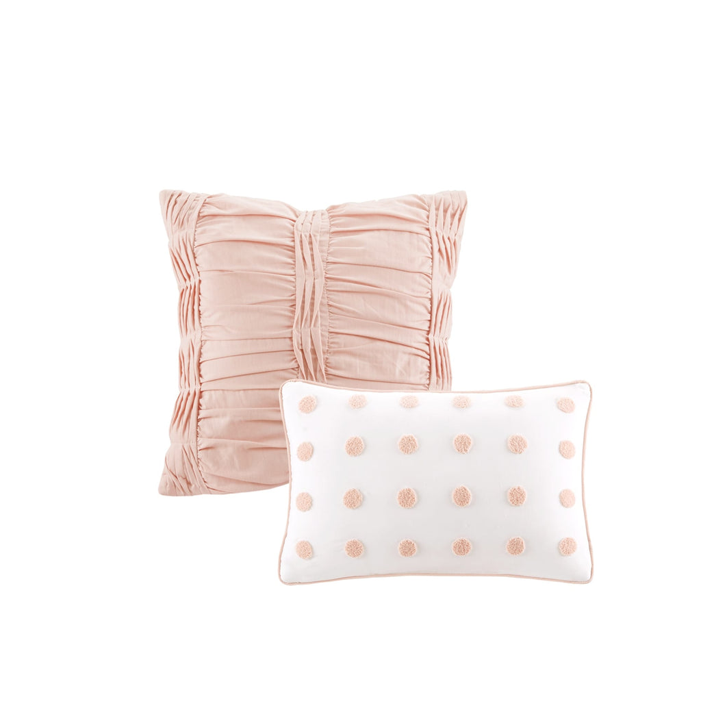 Parure de lit en jacquard de coton et de maïs au design intelligent avec taies d'oreiller et coussins décoratifs