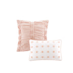 Parure de lit en jacquard de coton et de maïs au design intelligent avec taies d'oreiller et coussins décoratifs