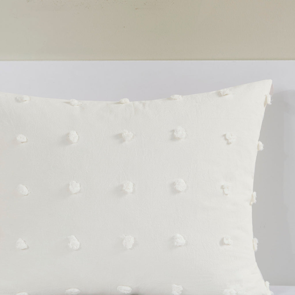 Parure de lit en jacquard de coton et de maïs au design intelligent avec taies d'oreiller et coussins décoratifs