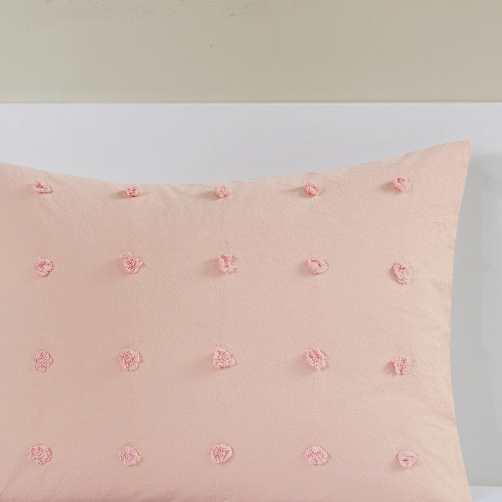 Parure de lit en jacquard de coton et de maïs au design intelligent avec taies d'oreiller et coussins décoratifs