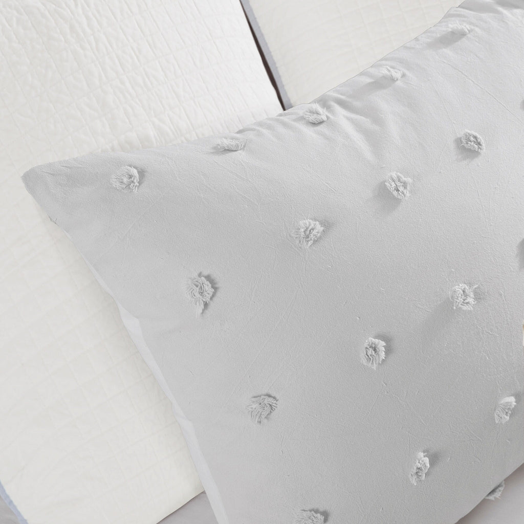 Parure de lit en jacquard de coton et de maïs au design intelligent avec taies d'oreiller et coussins décoratifs