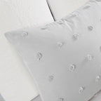 Parure de lit en jacquard de coton et de maïs au design intelligent avec taies d'oreiller et coussins décoratifs