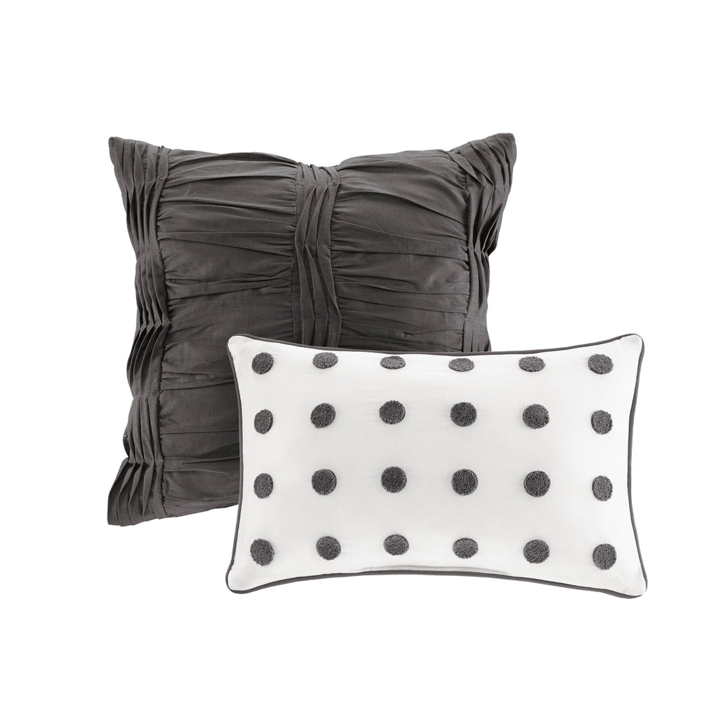 Parure de lit en jacquard de coton et de maïs au design intelligent avec taies d'oreiller et coussins décoratifs