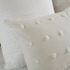 Parure de lit en jacquard de coton et de maïs au design intelligent avec taies d'oreiller et coussins décoratifs