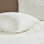 Parure de lit en jacquard de coton et de maïs au design intelligent avec taies d'oreiller et coussins décoratifs