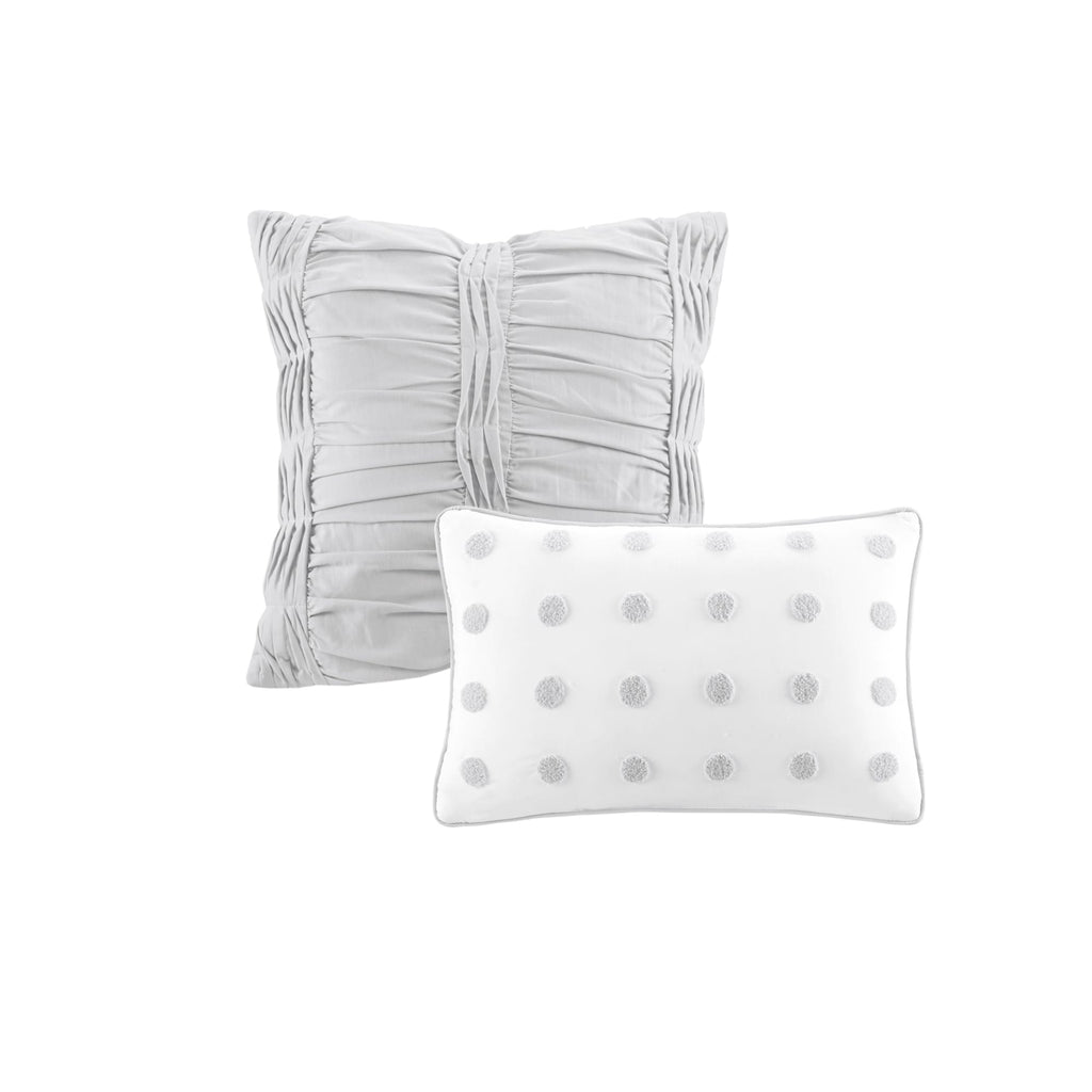Parure de lit en jacquard de coton et de maïs au design intelligent avec taies d'oreiller et coussins décoratifs
