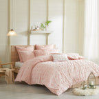 Parure de lit en jacquard de coton et de maïs au design intelligent avec taies d'oreiller et coussins décoratifs
