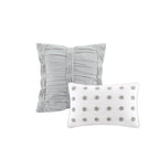 Parure de lit en jacquard de coton et de maïs au design intelligent avec taies d'oreiller et coussins décoratifs