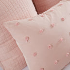 Parure de lit en jacquard de coton et de maïs au design intelligent avec taies d'oreiller et coussins décoratifs