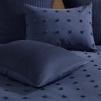 Parure de lit en jacquard de coton et de maïs au design intelligent avec taies d'oreiller et coussins décoratifs