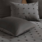 Parure de lit en jacquard de coton et de maïs au design intelligent avec taies d'oreiller et coussins décoratifs