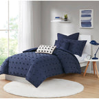 Parure de lit en jacquard de coton et de maïs au design intelligent avec taies d'oreiller et coussins décoratifs