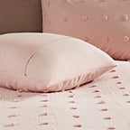 Parure de lit en jacquard de coton et de maïs au design intelligent avec taies d'oreiller et coussins décoratifs