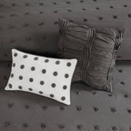 Parure de lit en jacquard de coton et de maïs au design intelligent avec taies d'oreiller et coussins décoratifs