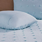 Parure de lit en jacquard de coton et de maïs au design intelligent avec taies d'oreiller et coussins décoratifs