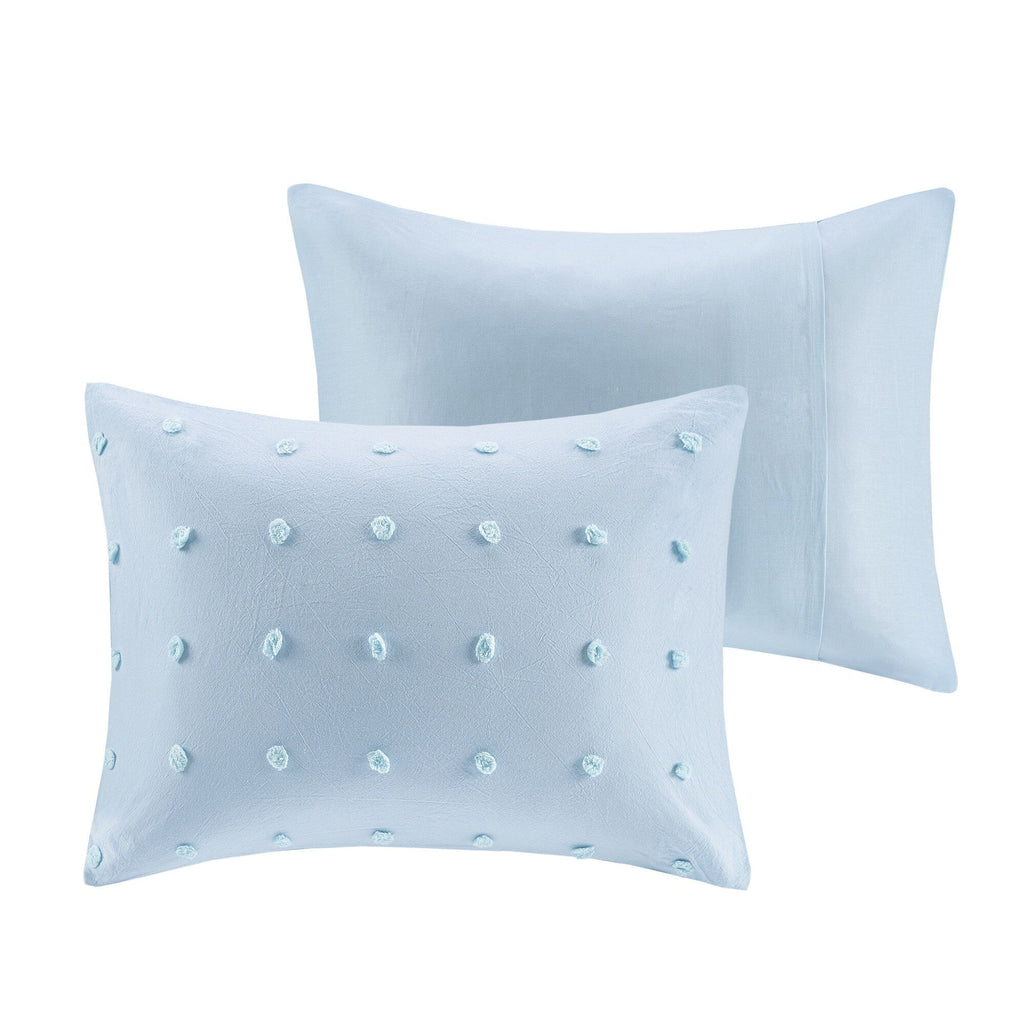 Parure de lit en jacquard de coton et de maïs au design intelligent avec taies d'oreiller et coussins décoratifs