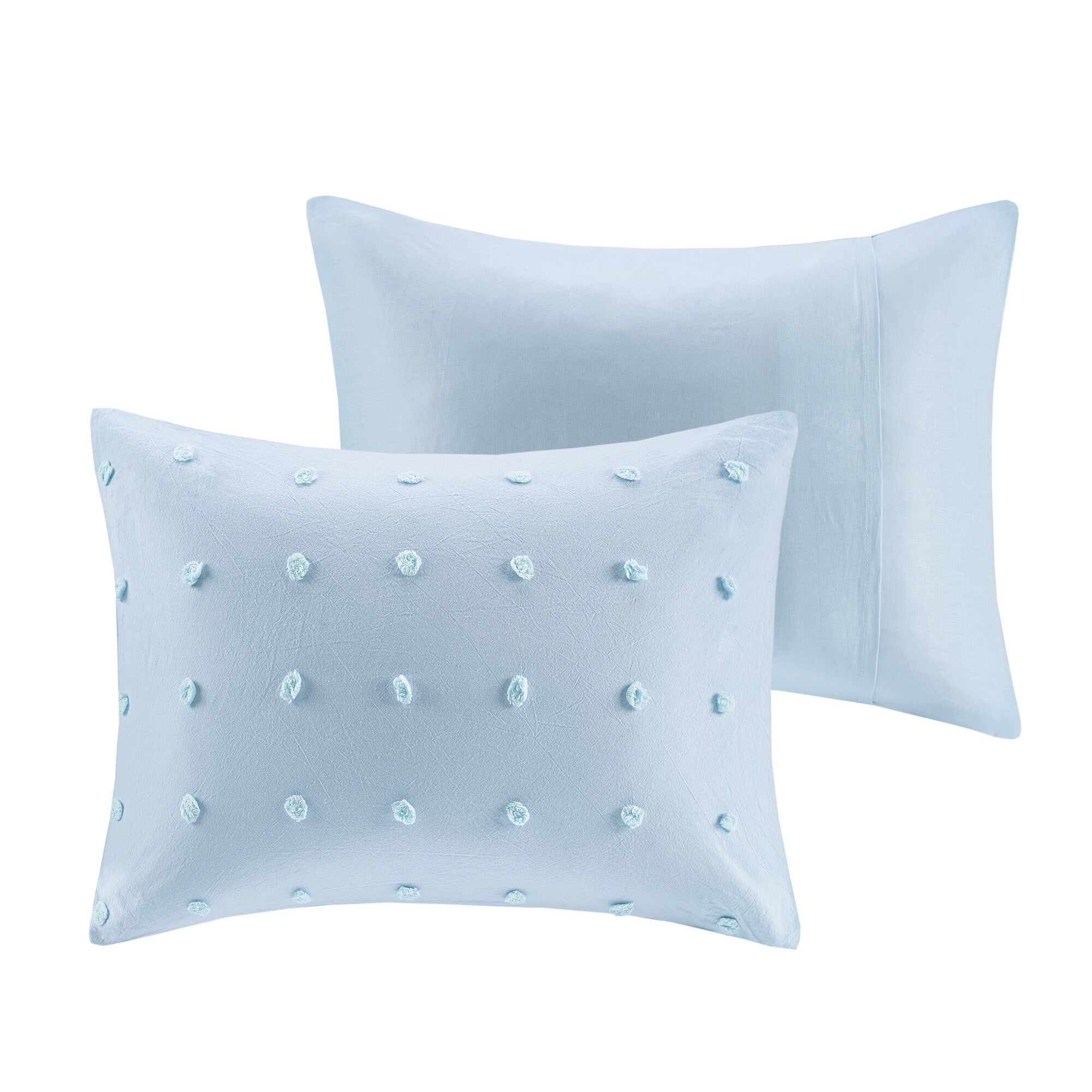 Parure de lit en jacquard de coton et de maïs au design intelligent avec taies d'oreiller et coussins décoratifs