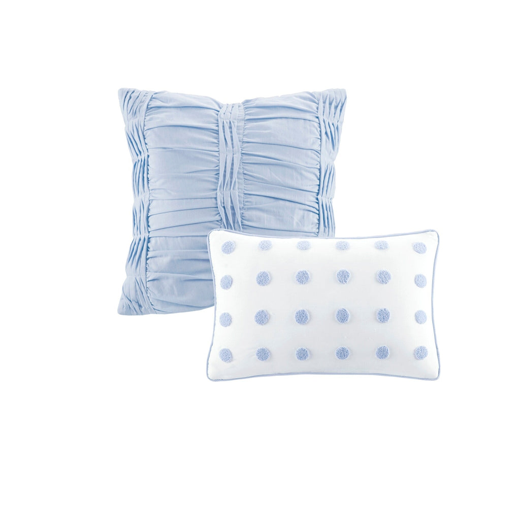 Parure de lit en jacquard de coton et de maïs au design intelligent avec taies d'oreiller et coussins décoratifs