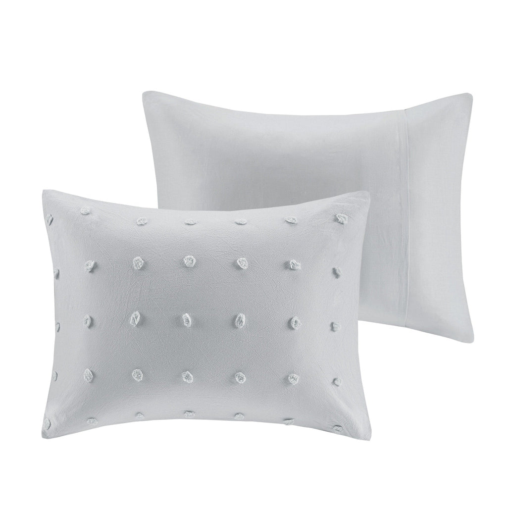 Parure de lit en jacquard de coton et de maïs au design intelligent avec taies d'oreiller et coussins décoratifs