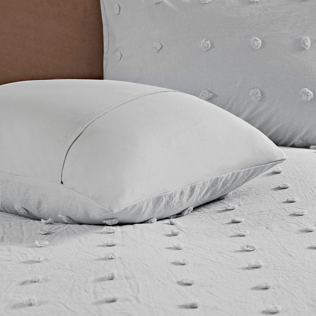 Parure de lit en jacquard de coton et de maïs au design intelligent avec taies d'oreiller et coussins décoratifs