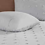 Parure de lit en jacquard de coton et de maïs au design intelligent avec taies d'oreiller et coussins décoratifs