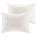 Parure de lit en jacquard de coton et de maïs au design intelligent avec taies d'oreiller et coussins décoratifs
