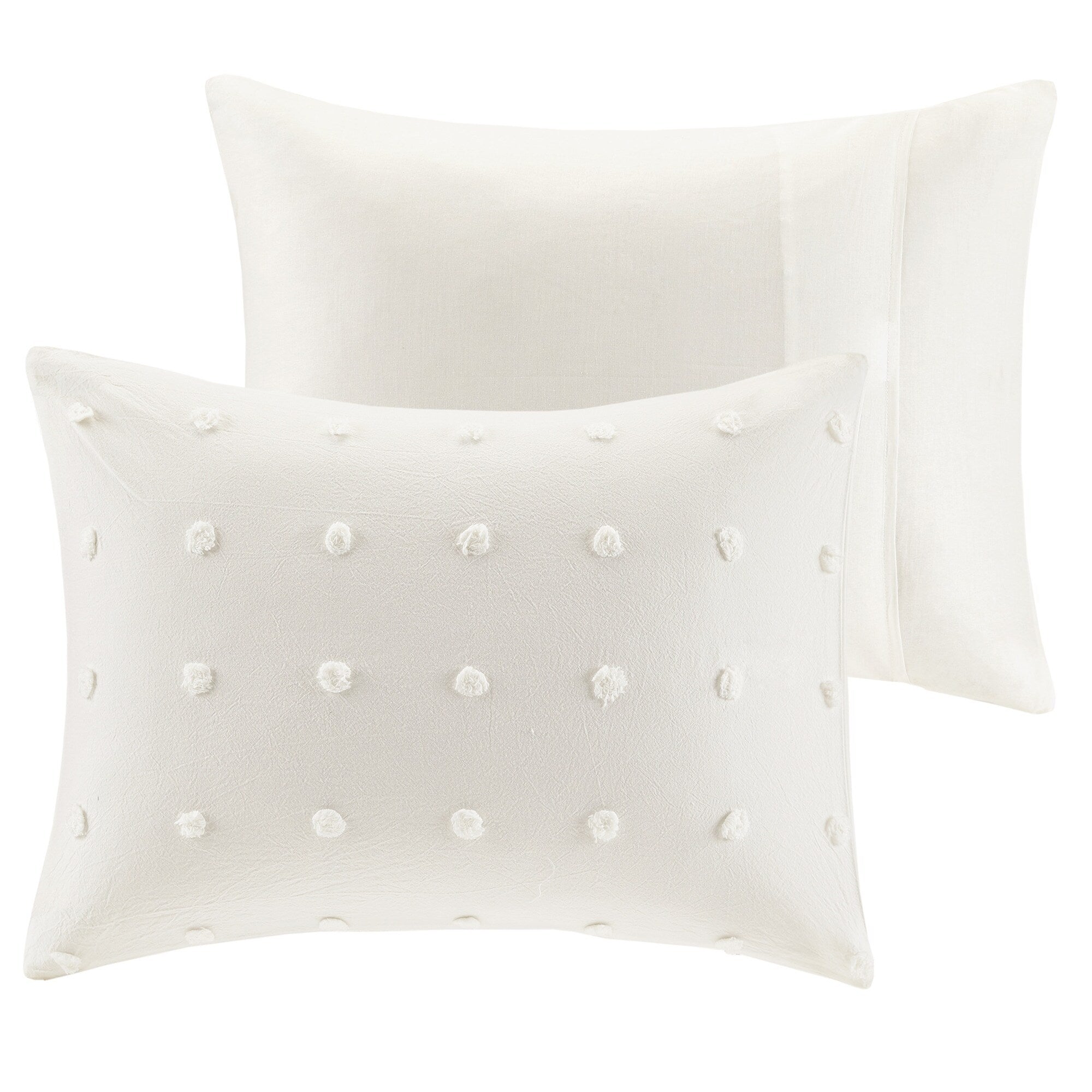 Parure de lit en jacquard de coton et de maïs au design intelligent avec taies d'oreiller et coussins décoratifs