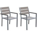 Ensemble de salle à manger d'extérieur Tumaco gris blanchi au soleil, 7 pièces, par Havenside Home