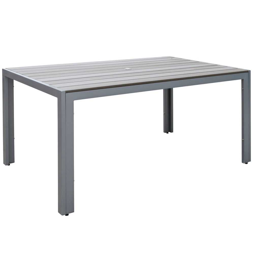 Ensemble de salle à manger d'extérieur Tumaco gris blanchi au soleil, 7 pièces, par Havenside Home