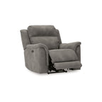 Fauteuil inclinable électrique Corbin, USB zéro tirage, similicuir gris ardoise