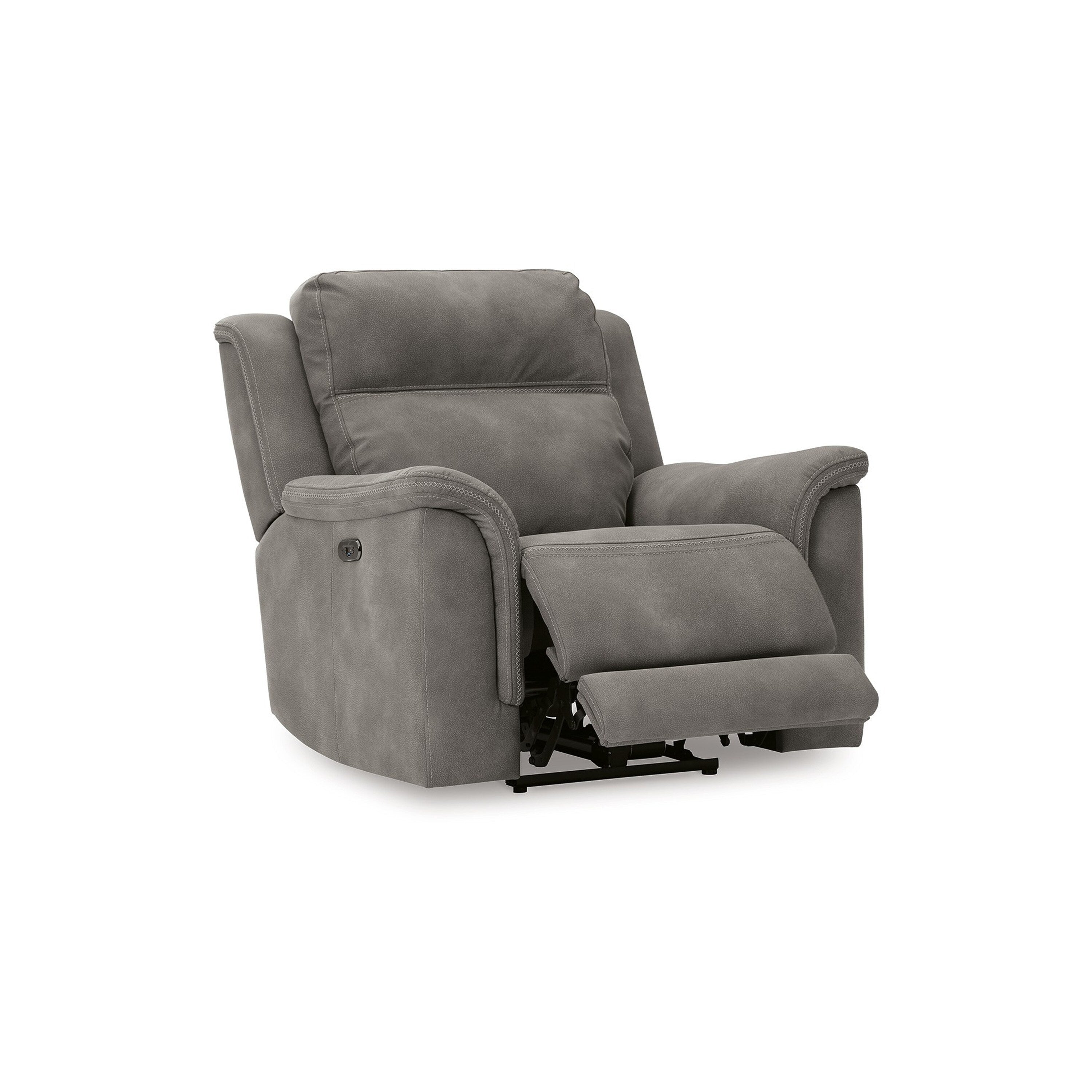Fauteuil inclinable électrique Corbin, USB zéro tirage, similicuir gris ardoise