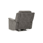 Fauteuil inclinable électrique Corbin, USB zéro tirage, similicuir gris ardoise