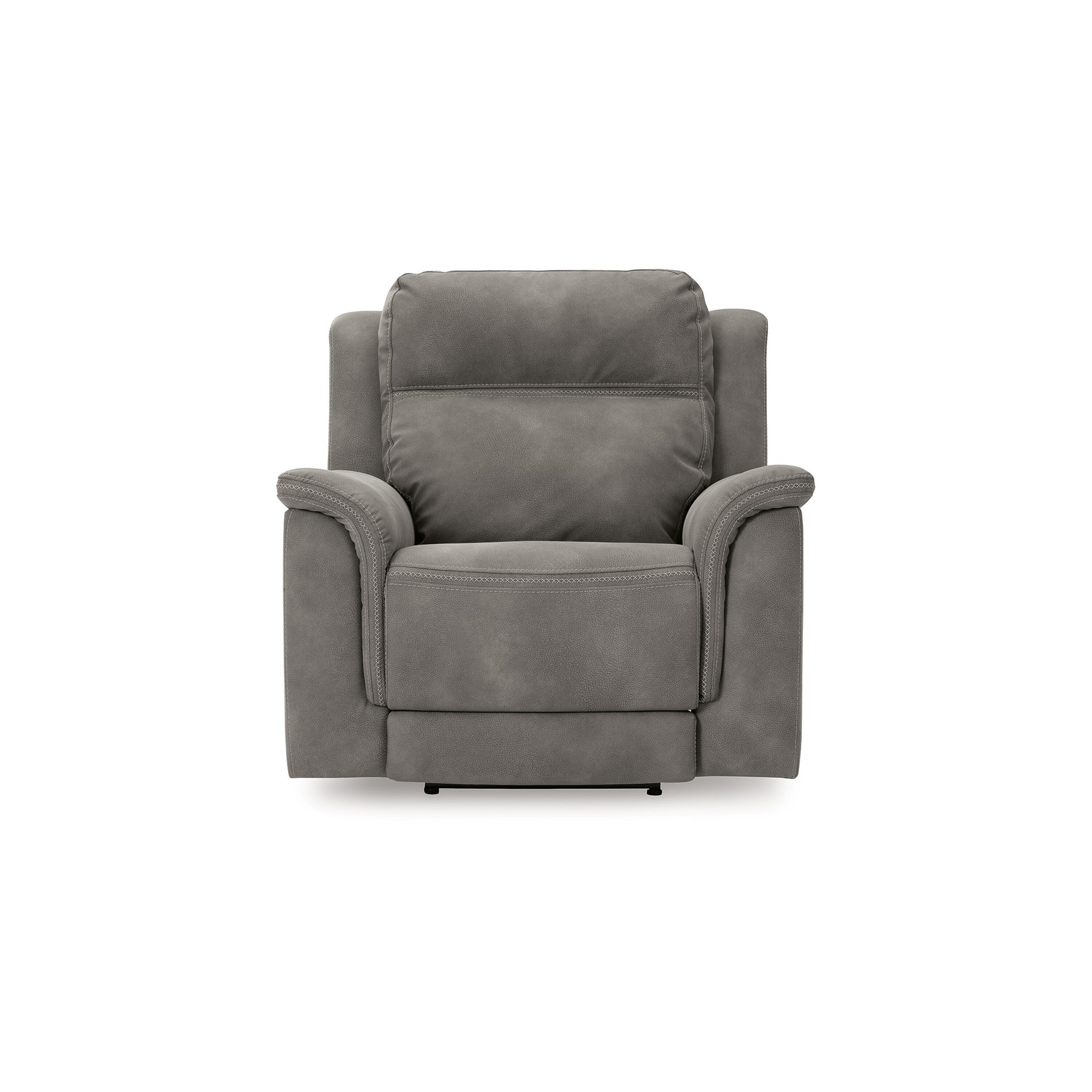 Fauteuil inclinable électrique Corbin, USB zéro tirage, similicuir gris ardoise