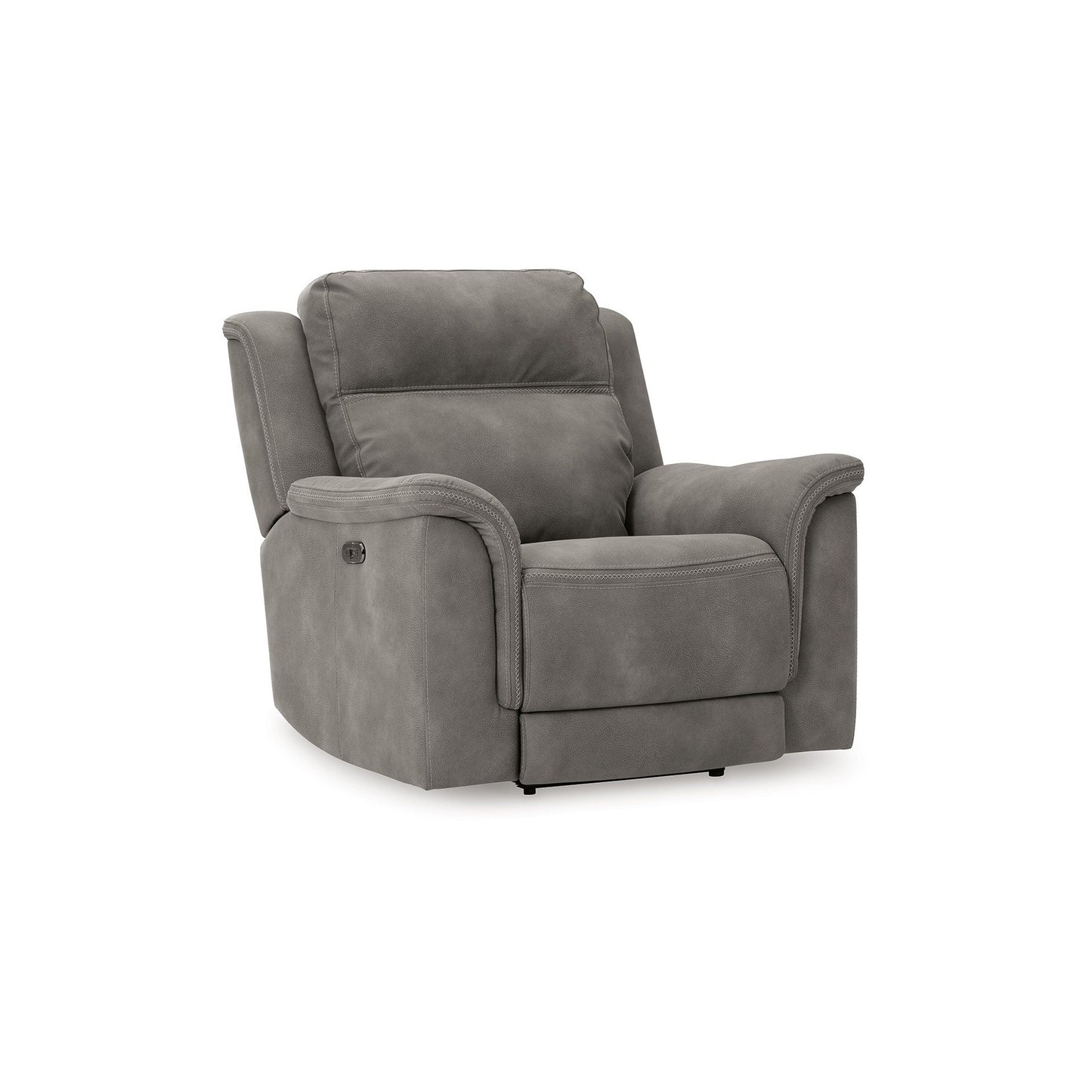 Fauteuil inclinable électrique Corbin, USB zéro tirage, similicuir gris ardoise
